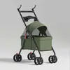 Carrinho de estimação para cães pequenos e médios, gatos e ursinhos de pelúcia, leve e dobrável para passeios