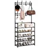 Sapateira, hall de entrada, multicamadas, doméstico, interno, simples, quarto de aluguel, porta de entrada, sapateira e chapéu, cabideiro integrado, varal