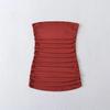 Chaleco Top de Tubo Estilo Europeo y Americano para Mujer con Plisado Nicho Verano Nuevo Delgado Sexy Sexy Top sin Tirantes