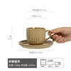 Conjunto de Xícara e Pires de Cerâmica com Padrão Vertical Retrô Conjunto de Cerâmica Caneca Japonesa Doméstica Venda por Atacado Xícara de Chá da Tarde Venda por Atacado