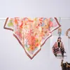 Nuevo Pañuelo de Seda con Estampado de Lunares Irregulares Artísticos para Mujer, Versátil para Estilizar, Accesorios para el Cabello y Chal