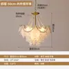 Lustre de Cristal de Luxo Leve Estilo Francês para Quarto Principal, Luminária Elegante Vintage Cor Creme para Sala de Estar, Tendência 2025 Novo Modelo de Iluminação