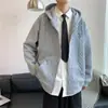 Sudadera con Capucha de Nuevo Estilo para Mujer, Otoño Temprano 2026, Patrón de Gofre Holgado, Estilo Coreano, Diseño Versátil, Chaqueta Cardigan de Manga Larga