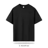 50 piezas de camisetas de algodón mercerizado, tratadas con amoníaco líquido y de doble hilo, con una sensación fresca y cómoda, corte holgado, estilo lujoso, cuello redondo, hombros normales, mangas cortas y opciones de logo personalizadas