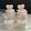 Decoración de Pastel Hermosa para el Día de la Madre 2026 con Adornos de Mariposa de Perla Iridiscente, Inserto de Tarjeta en Forma de Corazón para Mamá Hada