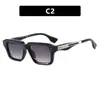 Óculos de Sol Retrô Simples Masculinos Europeus e Americanos 2025 Novos Óculos de Sol Quadrados Personalizados Óculos de Sol Fashion com Formato Côncavo