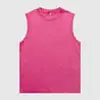 Chaleco para Hombre Lavado y Desgastado Transfronterizo 230g, Algodón Puro Retro Americano Manga Corta Todo Algodón Chaleco sin Mangas Camiseta Corta para Hombre