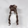 Xingcheng peruca rede vermelha pequena Lolita peruca branco marrom frio rabo de cavalo duplo franja arrumada nova moda cabelo longo cacheado