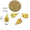 Anillo de cinturón KC dorado multiestilo aleación colgante chapado en oro con caracteres amuleto pequeño colgante dly accesorios para collar pulsera