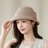 Sombrero de Sol para Mujer, Sombrero de Pescador de Copa Redonda con Ala Enrollada, Fedora Adelgazante, Sombrero de Sol de Moda Estilo Hepburn, Sombrero de Taizhou Wenling
