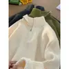 Venta directa de fábrica: suéter de punto para hombre con cuello alto y cremallera, estilo otoño/invierno, diseño retro inspirado en Hong Kong, top de punto simple y versátil