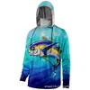 Moletom com Capuz de Pesca Masculino Padrão Criativo Oceano 2024 Transfronteiriço com Máscara para Proteção Solar em Atividades ao Ar Livre de Verão