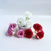 Cabeza de flor de rosa artificial de 3 pétalos, flor falsa, flor de seda, material para manualidades DIY, tocado Hanfu, decoración floral para sala de estar