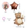 Nuevo Globo de Película de Aluminio de Oso de Pastel Mágico Mate Juego de Cinco Piezas Decoración con Arreglo de Globos de Estrella de Cinco Puntas para Fiesta de Cumpleaños