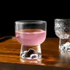 Taza de Vidrio Alta Creativa Mini Ins para Uso Doméstico, Taza de Vidrio con Forma de Montaña, Copas de Vino Blanco de 0.05 kg, Copas de Vino Pequeñas, Vasos de Chupito, Tazas de Té