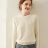 Novo suéter básico feminino de outono e inverno, gola redonda, grosso, fashion, cor sólida simples, modelagem que afina a silhueta, adequado para o trabalho, com ombros de caimento regular