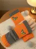 Guantes Personalizados para Otoño e Invierno, Guantes de Punto Cálidos y de Moda para Mujer, Moda Transfronteriza Guantes Bordados Patchwork Cálidos