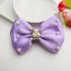 Novo Estilo Coreano Tecido Estampado Diamante Pérola Laço Dupla Camada Acessórios para Penteado Grampo de Cabelo DIY Acessórios para Mala Roupas