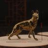 Latón Cobre Perro Perro Militar Adornos Pequeños Perro Lobo Hace Dinero para Ayudar a la Fortuna Próspero Cachorro Bronce Estilo Chino Adornos Pequeños de Escritorio Mascota de Té