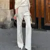 Pantalones casuales de pierna recta, fluidos, color blanco y negro, hasta el suelo, para mujer, nuevo estilo otoño/invierno 2026, versátiles y elegantes para ir al trabajo