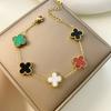 Ventas Directas de Fábrica Pulsera de Trébol de Cuatro Hojas de la Suerte Colorida Más Vendida Se Puede Combinar con Collares y Aretes, Lujo Ligero y Gama Alta Precio de Fábrica