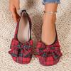 Zapatos Casuales de Moda para Mujer de Estilo Nuevo Transfronterizos con Punta Redonda, Planos, con Lazo de Nudo, Slip-On, Tallas 36-43, Tallas Grandes