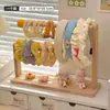 Estante de Exhibición de Joyería de Madera Maciza Estante de Almacenamiento de Escritorio para Pulseras Estante de Almacenamiento para Joyería, Pulseras, Relojes, Accesorios para el Cabello