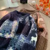 Tejidos de Punto Retorcido Retro Transfronterizos Otoño e Invierno Forrados de Felpa Estilo Perezoso Nicho Calle Alta Empalme de Pareja Masculina Suéter de Punto