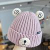 Gorro de bebé otoño e invierno cálido gorro de lana bebé lindo oso niños y niñas suéter casual gorro de punto invierno