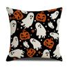 Almofada Decorativa Fantasma de Halloween para Interior Almofada de Sofá Capa de Almofada Estampa de Desenho Feliz Dia das Bruxas Poliéster