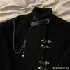 Abrigo Corto de Lana de Cordero con Cuello Alto, Chaqueta de Felpa Retro Millennial Transfronteriza para Mujer, Diseño Único de Cadena con Hebilla Metálica