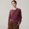 Otoño Invierno 2026 Cachemir para Mujer Hilo Jaspeado Casual Capa Base Cuello Redondo Botón Tejido Holgado Cálido Top Interior Suéter