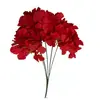 Buquê de Hortênsia Artificial com 5 Cabeças para Decoração de Casamento, Arranjo para Salão de Casamento, Buquê de Flores Artificiais de Tecido de Seda, Acessórios para Arranjo de Flores DIY, Várias Cores Disponíveis