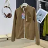 Nova jaqueta de fleece leve com bolsos, color block, estilo montanha, para outono e inverno, quente e à prova de vento, com gola alta