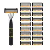 Nova lâmina de barbear de 6 camadas, aparelho de barbear manual para homens com cabeça de seis lâminas, Gillette universal atacado transfronteiriço