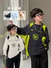 Ropa Infantil Sudadera con Bloques de Color para Niños 2026 Primavera Nuevo Estilo Ropa Deportiva de Manga Raglán para Niños Tops de Moda para Niños Grandes Primavera y Otoño