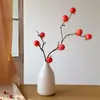 8 Flores Artificiales de Caqui Fruta Caqui Ruyi Adornos Decorativos Flores Falsas Decoración de Sala de Estar Arreglo Floral Entrega Douyin