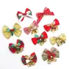 Nuevo Lazo de Navidad DIY Mini Lazo de Campana de Lino Colgante Decorativo para Guirnalda de Navidad