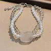 Pulseira de pérola nicho alto senso doce temperamento personalidade de menina pulseira atacado 2024 nova joia de celebridade da internet