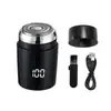Barbeador Elétrico Masculino Estilo Viagem com 3 Lâminas Afiadas, Barbeador Pequeno Potente com Display Digital, Lavável
