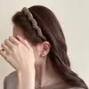 Faixa de Cabelo Versátil Xadrez Dentada Antiderrapante para Mulheres, Elegante Faixa de Cabelo Alta para Uso Diário e Lavar o Rosto, Elegante Presilha de Cabelo