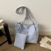 Bolso de dos piezas muy elegante y de gran capacidad, moda de verano 2026, texturizado, versátil, simple, chic, de un solo hombro y para llevar en la mano