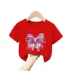 2265 # Camiseta de Manga Corta de Algodón Puro para Niñas Verano 2025 Nuevo Estilo Mediana y Grande Casual Holgada para Niñas