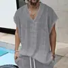 Estação Independente Transfronteiriça Novo Tamanho Grande Europeu e Americano Masculino Casual Gola V Solto Tricô Jacquard Sem Mangas Colete