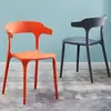 Cadeira de Plástico tipo Trombeta Simples para Mesa de Jantar Encosto Banco Encosto de Cadeira Doméstico Nórdico Cadeira de Jantar Adulto Espessada Moderna
