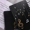 Carpeta para Partituras A4 Clips para Partituras de Piano Bolsillo Insertable Carpeta de Datos del Estudiante Negro Transparente