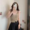 Camisola de Punto Calada sin Mangas para Mujer Primavera y Verano 2024 Nueva Versión Coreana Versátil Adelgazante Ropa Exterior Top de Fondo