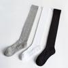 Calcetines de Algodón para Hombres y Mujeres, de Longitud Media, de Longitud Larga, Negros y Blancos, Grises, de Color Puro, Absorbentes de Sudor, Transpirables, Calcetines Deportivos, Calcetines Suaves y Cómodos de Rizo para Todas las Estaciones