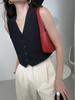 Chaleco de traje corto estilo americano retro de alta gama, chaqueta tipo cárdigan, chaleco sin mangas de verano para mujer, prenda exterior superior