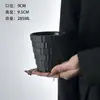 Taza Apilada de Vidrio de Cristal Grabado Estilo Mid-Century de Nicho Negra Degradada Mate Taza de Agua de Aspecto Elevado para Mujer Taza de Bebida Fría en Relieve